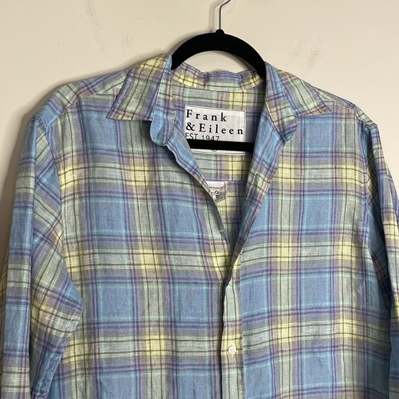 Frank & Eileen | Women’s Linen Plaid Button-Down Hunter Shirt Dress Size Small - Picture 3 of 8
